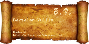 Bertalan Vulfia névjegykártya
